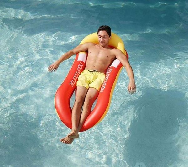 Outdoor pool float backrest recliner water hammock