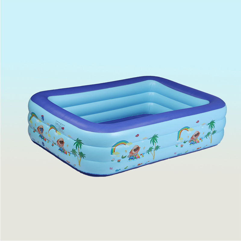 inflatable square family swimming pool 180 CM Three-layer children's paddling pool fishing pool