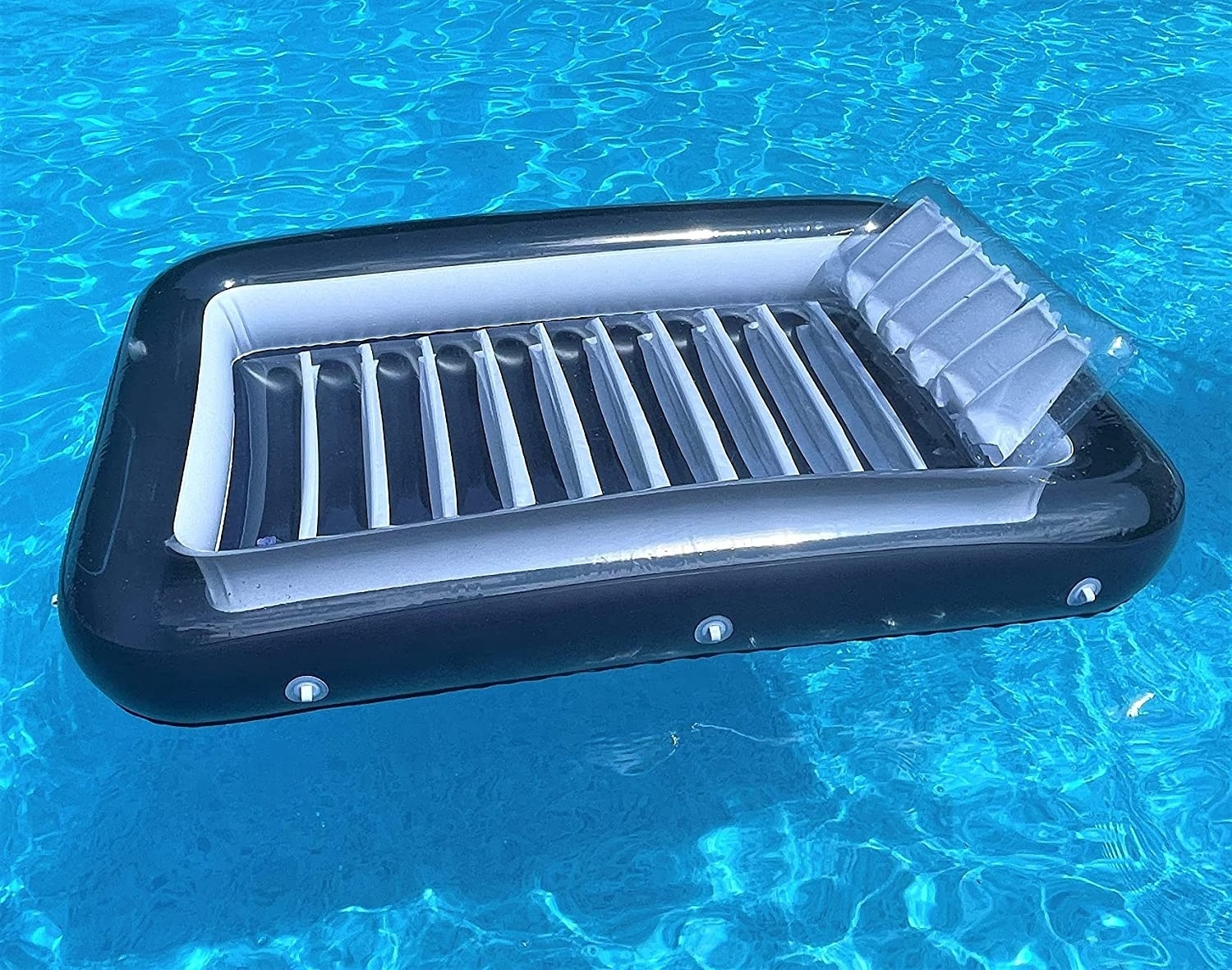 PVC inflatable tanning pool suntan tub durable plastic inflatable water swimming bed mattress float with pillow