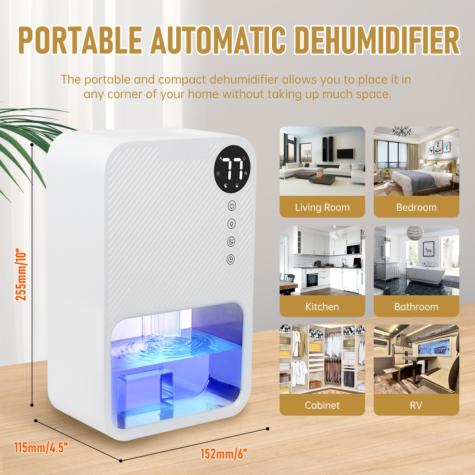 2023 Hot sale China manufacturer portable  home Moisture Absorber smart mini dehumidifier for home bedroom closet