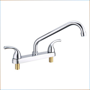 8-Inch Centerset Double Handle Tub Faucet Utility Sink/Laundry Faucet with Swing Spout and Hose End, Chrome Finish