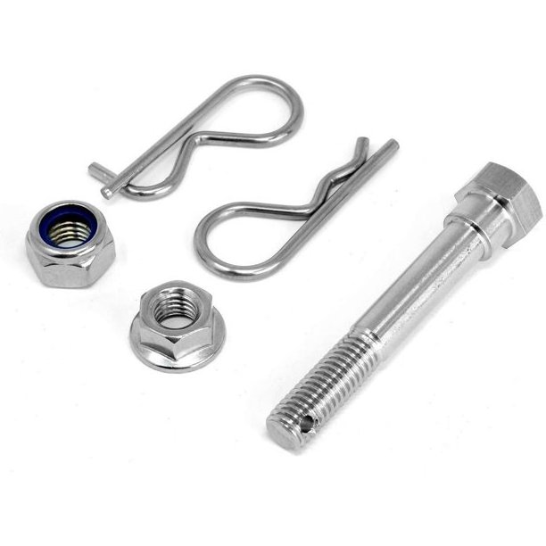 100% Stainless Steel Trailer Hitch Pin Anti-Rattle No Wobble Bolt Keeper Grip Clip Kit, Fits 2 1/2 in. receivers