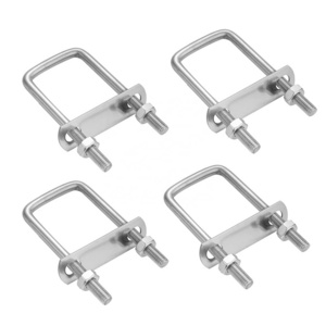 Square U-Bolt Stainless Steel Square Bend U Bolts with Nuts and Frame Plate for Automobiles Trailer Ski Boat or Sailboat Trailer