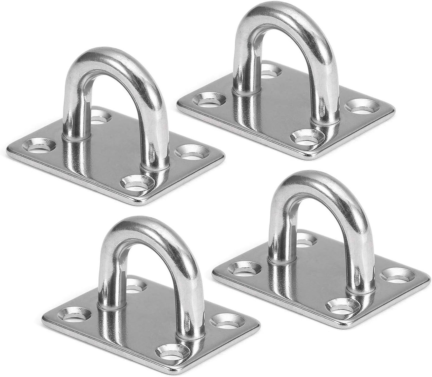 M5/M6/M8 Heavy Duty Pad Eye Plate, Oblong Eye Pad Plate, Staple Ring Hook LoopU-Shaped  Sail Shade Marine Hardware, Wall Ceiling