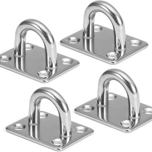 M5/M6/M8 Heavy Duty Pad Eye Plate, Oblong Eye Pad Plate, Staple Ring Hook LoopU-Shaped  Sail Shade Marine Hardware, Wall Ceiling