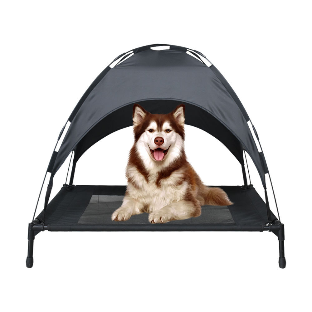 2024 Hot Sell Elevated Cooling Adjustable Chew waterproof Pet Dog Bed Cot with Canopy Outdoor Removable Dog Bed Dog Canopy Tent