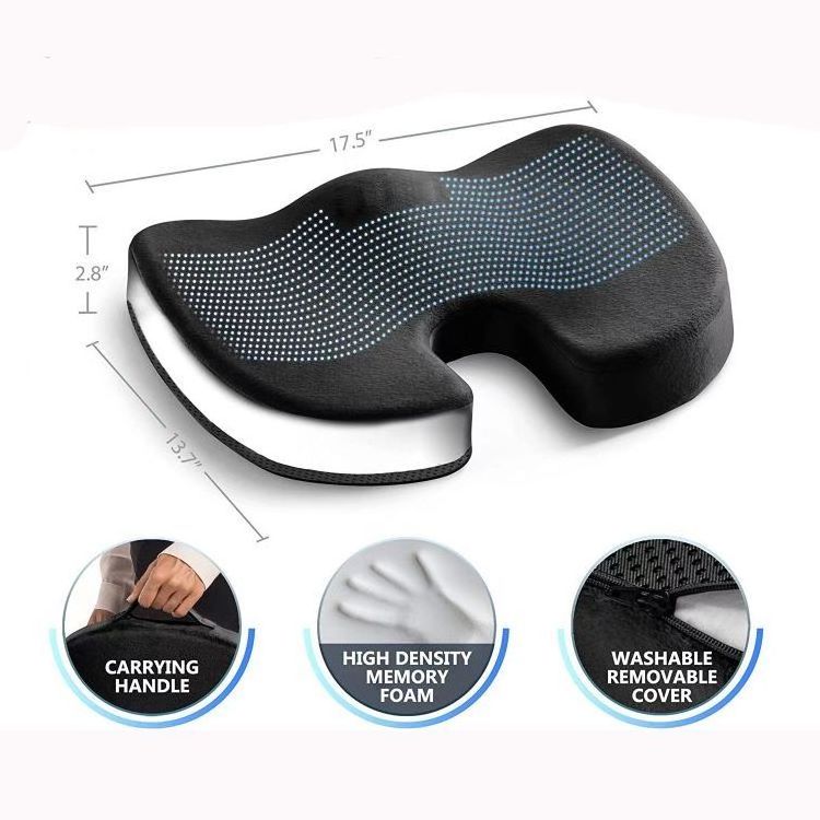 Manufacture supply OEM ODM  Pressure Relief Seat Cushion Back Pain Orthopedic neck pillow Cooling Gel Seat Cushion Foam Seat