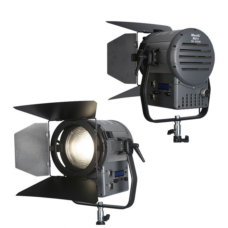 Menik TV studio lighting equipment LED Bi-color focusable  Fresnel Lens Spotlight photographic lighting stage light