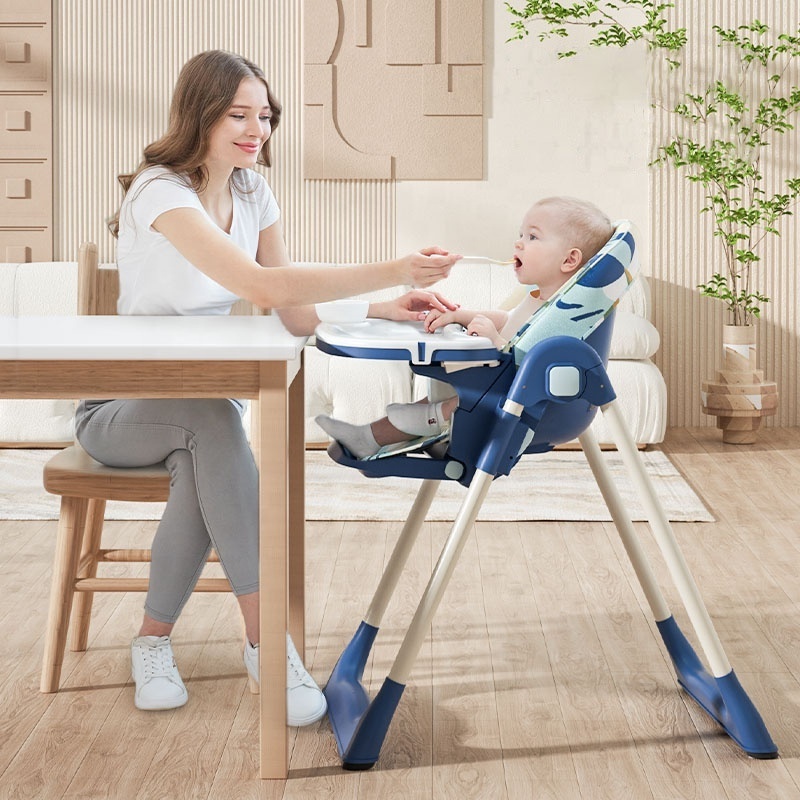 Soft Folding Plastic Dining Baby Kids' High Feeding Chairs For Children Toddler Eating Portable With Wheels Easy Push