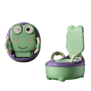 OEM Cartoon frog soft seat children training baby bedpan children seat travel toilet outdoor urinal kids toilet