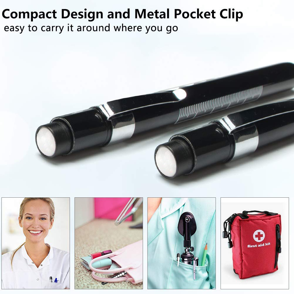 2AAA Battery linterna medica Aluminium Alloy nurse medical flashlight pen torch light medical penlight with Clip