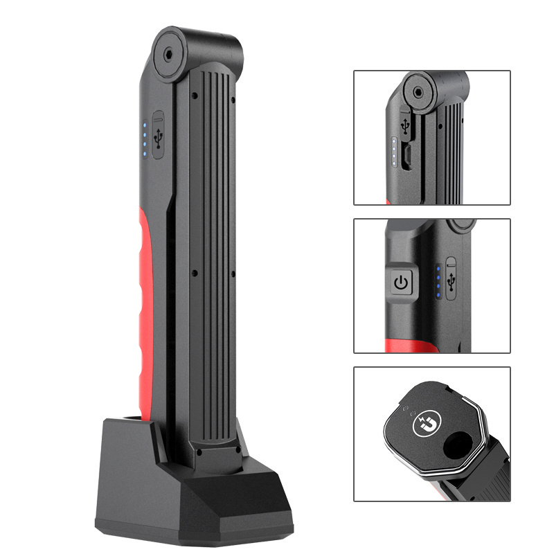 500 Lumen Foldable Magnetic Rechargeable Flood 5 Modes 360 Rotate LED Work Light with Charging station