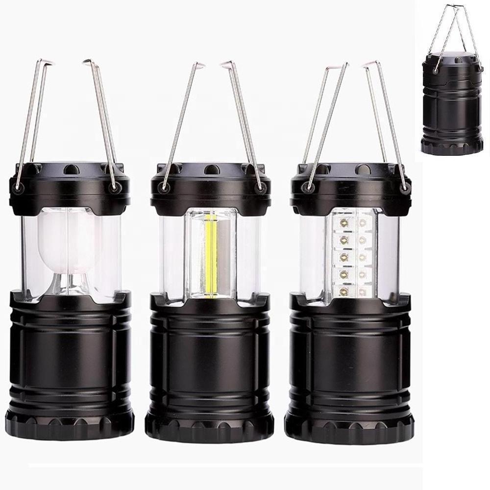 Factory Supply Battery Portable Cob Led Camping Lantern Lamp Lighting Outdoor Foldable Hanging Retro Camping Light with hook