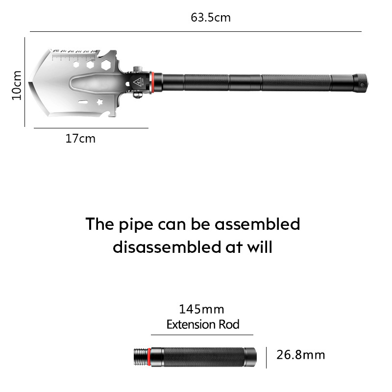 Hot Sale Low Price Multifunctional Survival Shovel with handle Emergency metal shovel with garden shovel