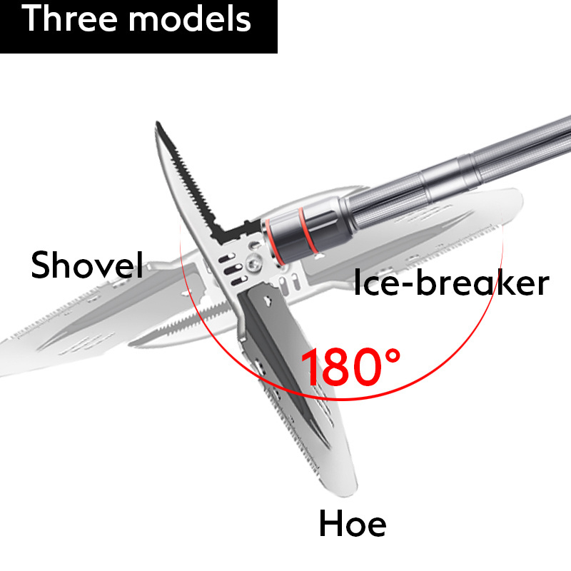 2024 factory wholesale Multifunctional Survival Shovel Emergency  Survival Tool ice shovel in stainless steel shovel