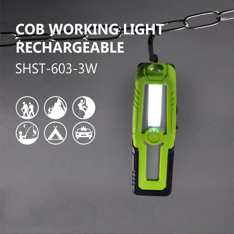 Powerful  LED  Working Lamp USB Rechargeable Handled Led Work Light With Magnetic Base