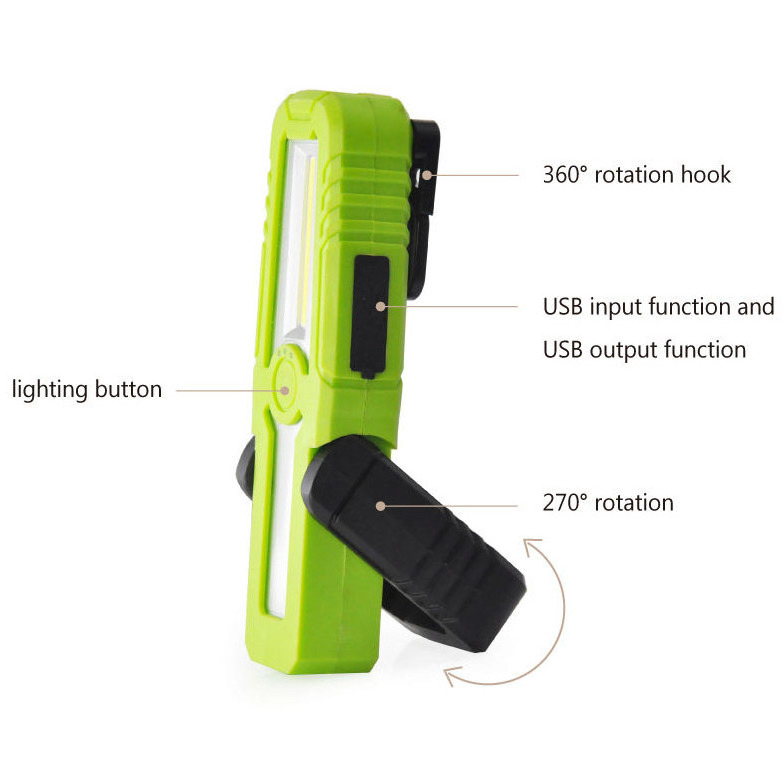 Powerful  LED  Working Lamp USB Rechargeable Handled Led Work Light With Magnetic Base