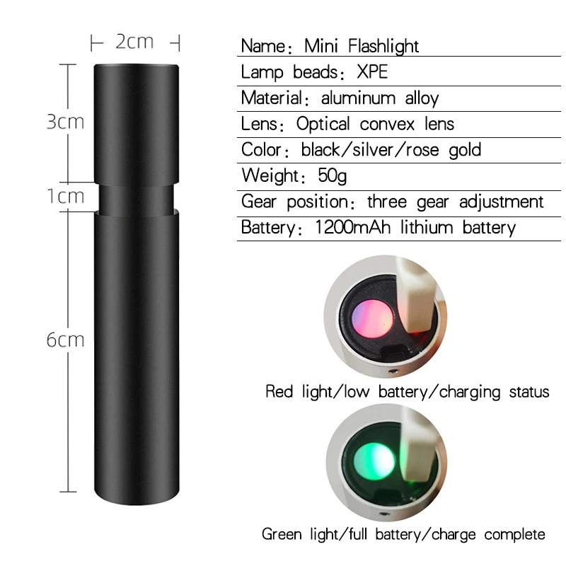 Rechargeable Portable Mini Pocket Tactical Zoomable Waterproof keychain promotional LED Flashlights Torch for Camping Emergency