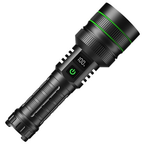 100000 lumens high power Power bank 1500m zoomable led waterproof flashlight long range powerful torch light flashlight