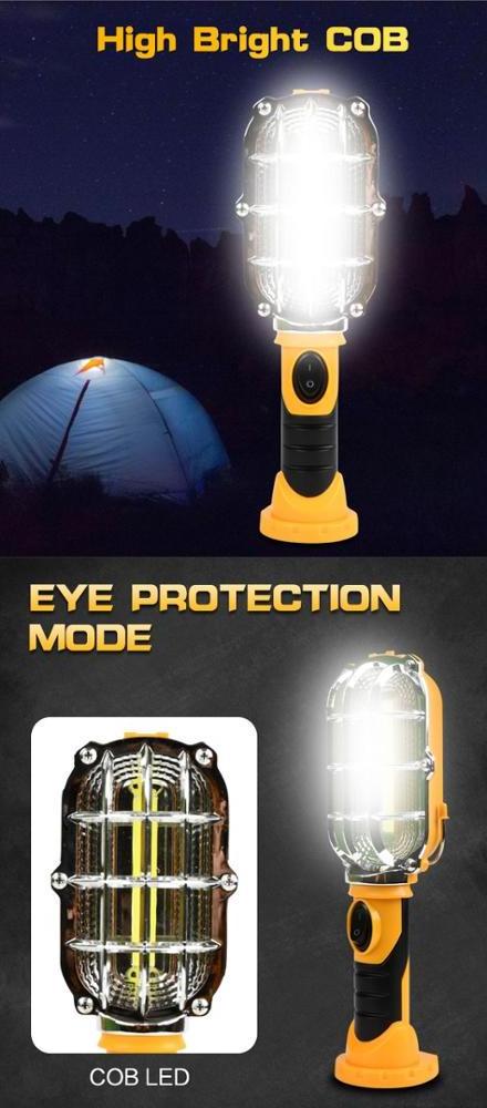 2020 New Selling Dry Batteries Operated Magnetic Workshop Lamp Portable Work Light With a Hook, Handheld Magnetic COB Work Light