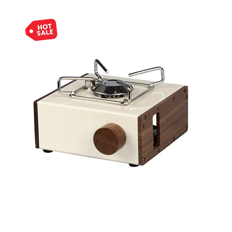 factory directly hot sale Korea Camping Picnic Walnut Wood Decoration camping stove Outdoor Glamping Gas Stove