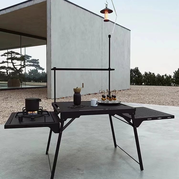 SM-IGTN Metal Portable Camping Kitchen Table Essential One-Stop Solution for Outdoor Multi-Functional Use