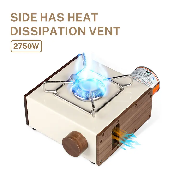 factory directly hot sale Korea Camping Picnic Walnut Wood Decoration camping stove Outdoor Glamping Gas Stove