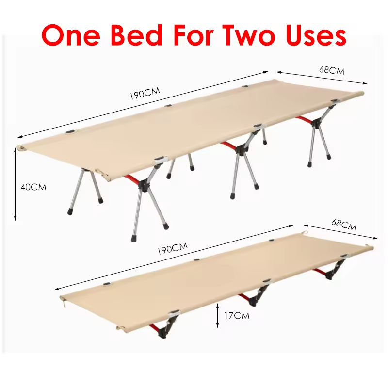 Lightweight Aluminum Frame Camping Cot Bed Modern Portable Ultralight Foldable Cot for Outdoor Hospital & Gym Use