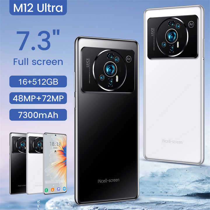 New Arrival Cell Phone M12 Ultra 16GB+1T Original Mobile Phones With GPS BT WiFi Android 4G 5G Unlocked Smartphone