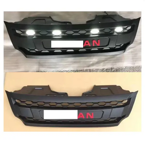 Glass Black Plastic Auto Front Grill With LED For Nissan NP300 2015 2018 NAVARA Car Front Bumper Grilles