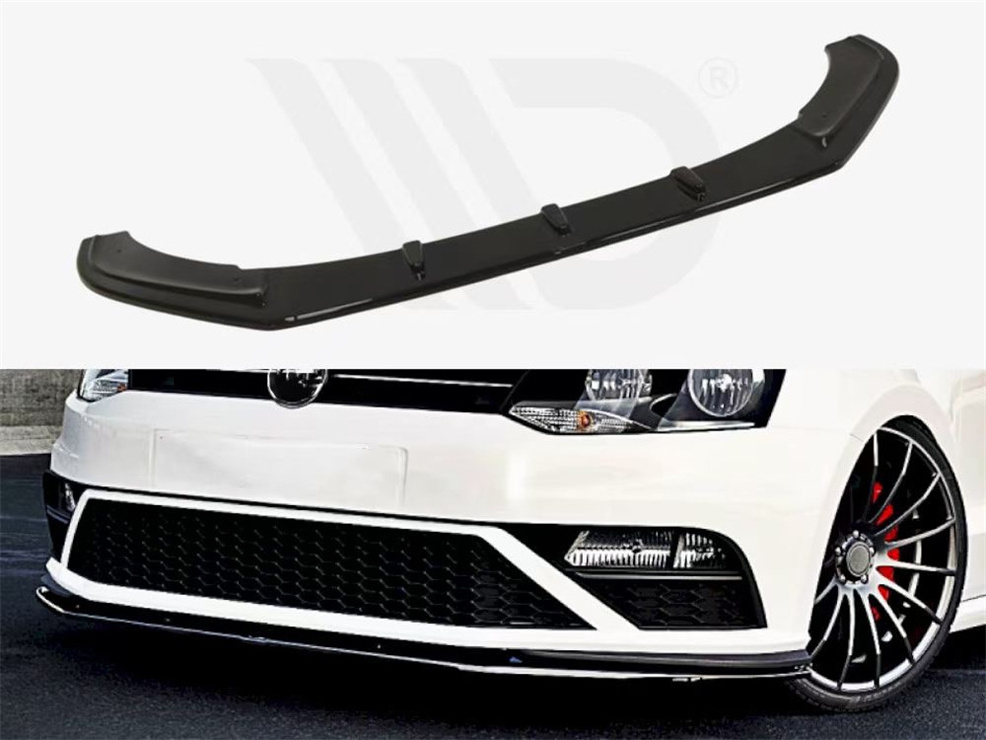 Car Conversion Plastic Facelift Upgrade Bodykit Front Splitter Lip For VW Polo GTI  2015 Glossy Black