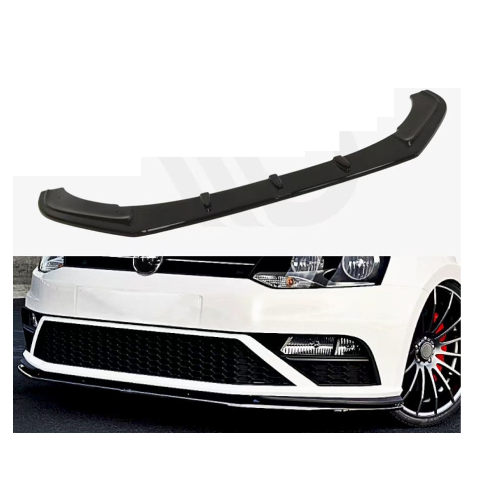 Car Conversion Plastic Facelift Upgrade Bodykit Front Splitter Lip For VW Polo GTI  2015 Glossy Black