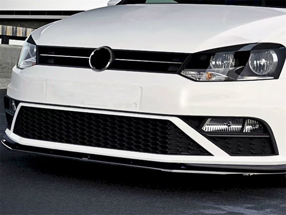 Car Conversion Plastic Facelift Upgrade Bodykit Front Splitter Lip For VW Polo GTI  2015 Glossy Black