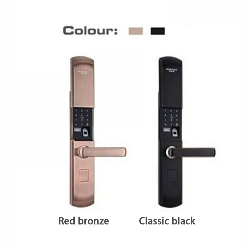 Waterproof Smart lock WIFI APP Smart Door Lock Aluminum Fingerprint Inside Digital Handle Smart Lock red bronze classic black