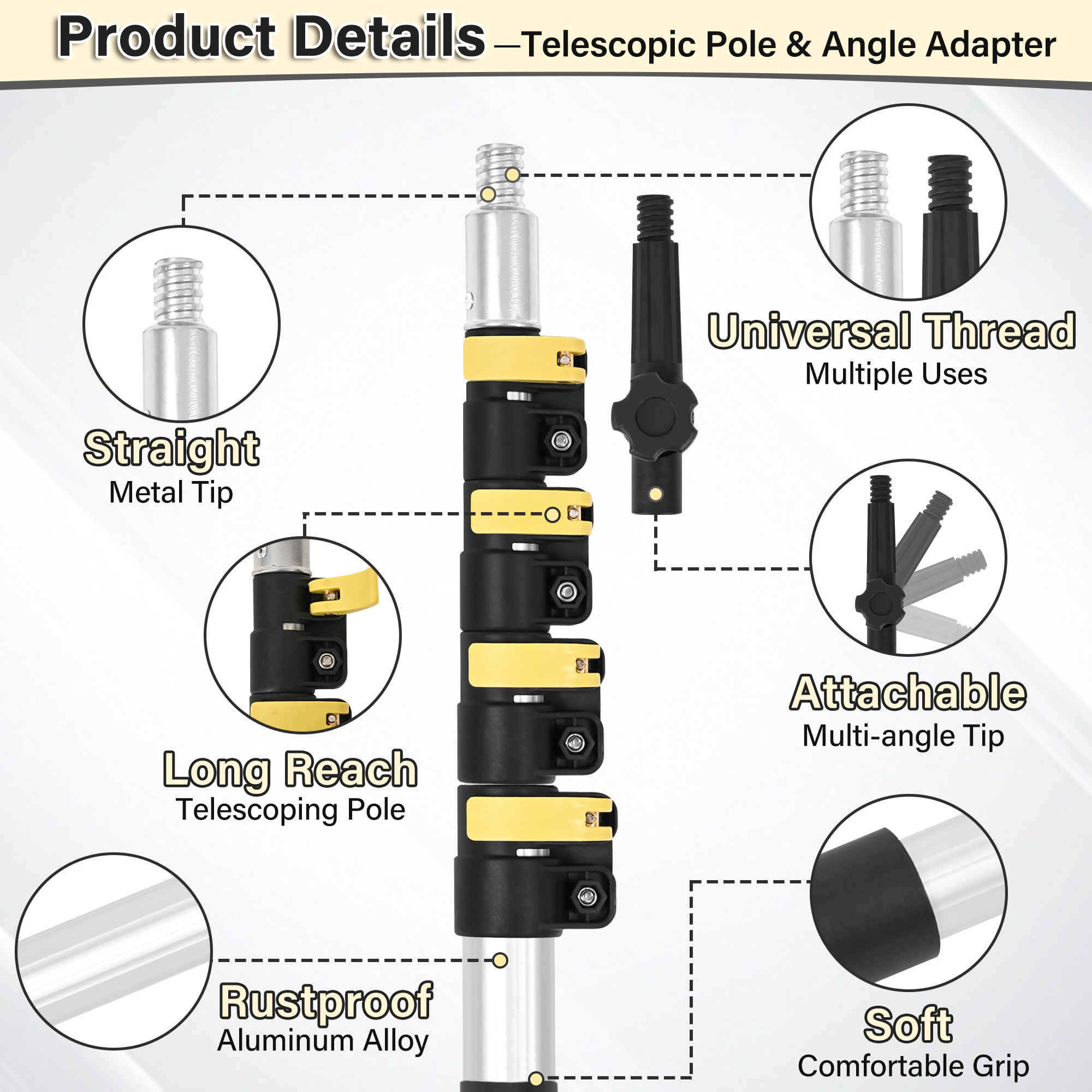 Light Bulb Changer for high ceiling with Telescopic Telescopic Rod