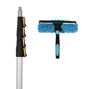 Telescopic Window Cleaner Window Brush with 6 to 24 ft telescopic aluminum pole  Window Cleaning Equipment