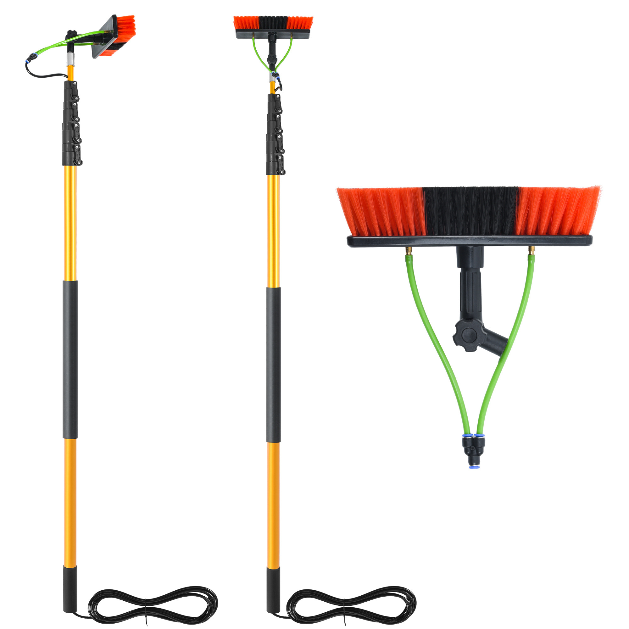 Window Washing Equipment Solar Panel Cleaning Kit Water Fed Pole Brush with telescopic extension pole