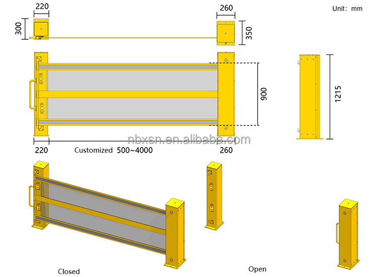 Dock guardrail Platform Safety Barriers Heavy duty Loading platform Prevent falling