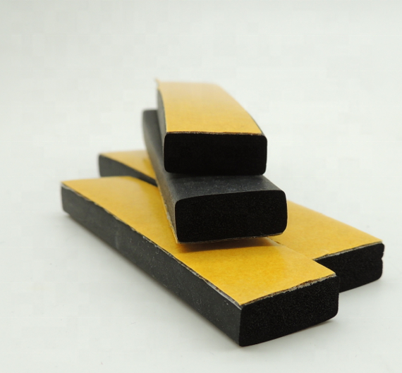 Custom size EPDM foam strip extruded round/square flat shape  sponge foam rubber seal strip self /adhesive rubber strips