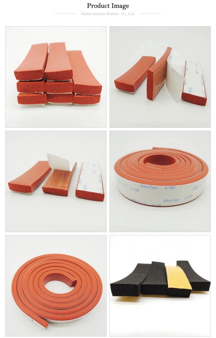 35x10 mm Silicone Rubber Seal Closed Cell Foam Silicone Extruded Rubber Seal