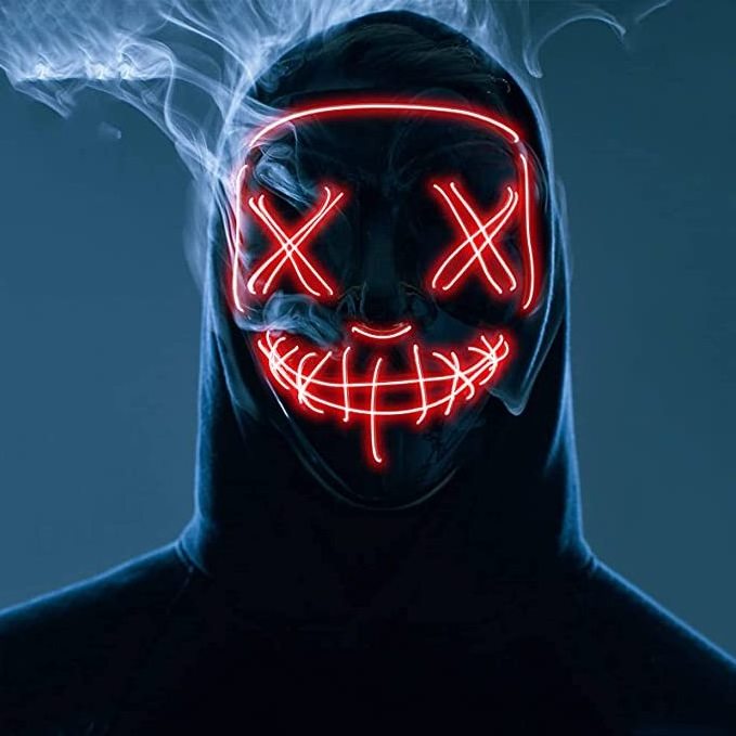 3 Lighting Modes Light Up Scary Led Purge Halloween Face Mask for Festival Cosplay Halloween Costume Masquerade Parties Gifts