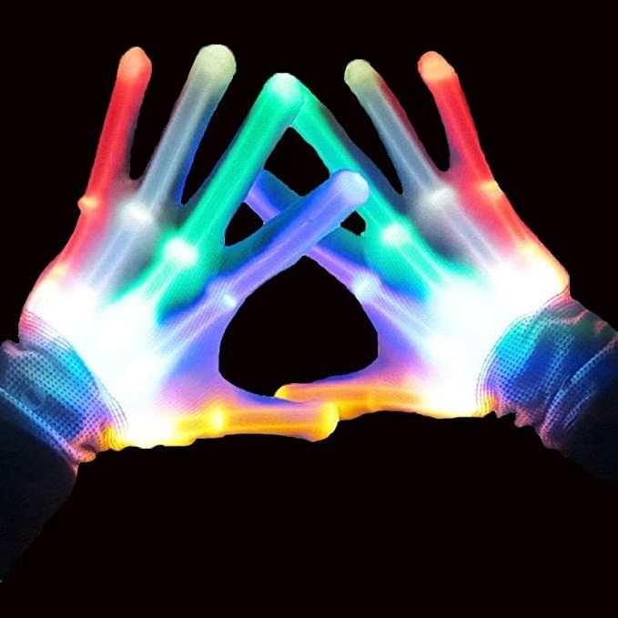 6 Modes Flashing LED Finger Light Up Skeleton Gloves For Dark Party Halloween Christmas Birthday Costume Clubbing Carnival Party