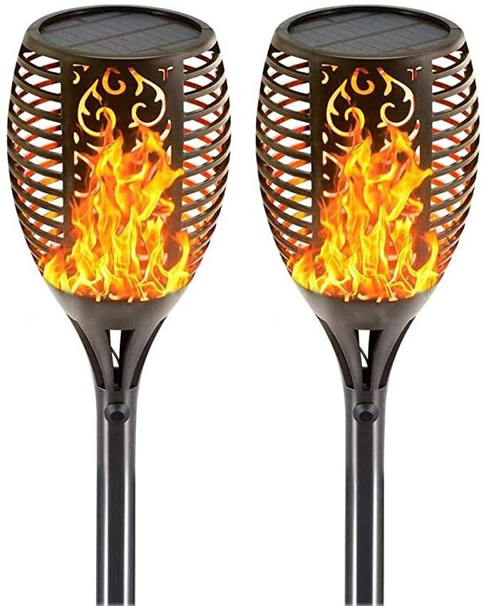 Outdoor Garden Landscape Yard Pool Lawn Driveway Path Waterproof Solar LED Lamp Flickering Flame Dancing Tiki Torches Lights