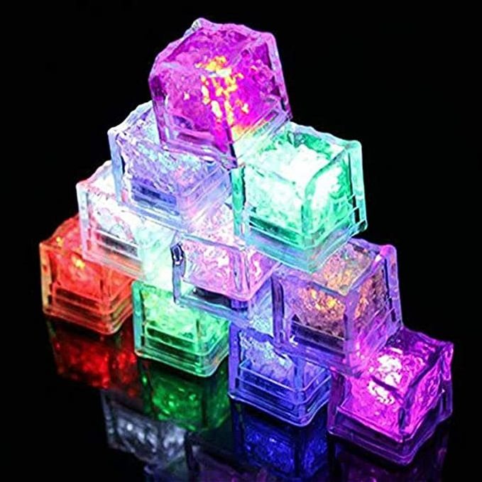 Multi Color Flashing Glow in Dark Waterproof Light Up Led Ice Cube for Bar Club Drinking Party Wine Wedding Decoration