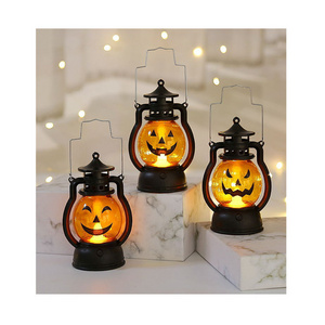 Battery Portable Mini LED Retro Halloween Hanging Pumpkin Light  Led jack o Lanterns Lamp For Halloween Ghost Party Decoration