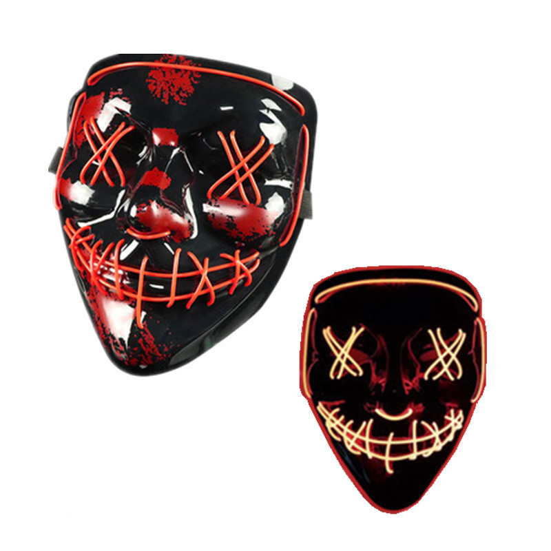 3 Lighting Modes Light Up Scary Led Purge Halloween Face Mask for Festival Cosplay Halloween Costume Masquerade Parties Gifts