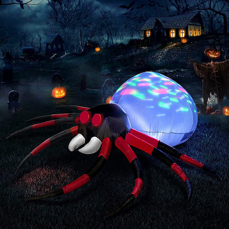 8 FT Giant Large Creepy Crawling Blow Up Halloween Inflatable Spider Outdoor Decorations Clearance with LED for Yard Garden Lawn