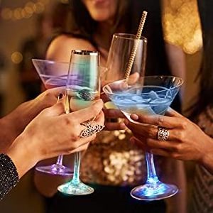 LED Bottle Bar Cup Bottom Glowing Light Up Sticker Coaster Discs Holder Lights for Drinks Party Wedding Bar Wine Cocktail Decor