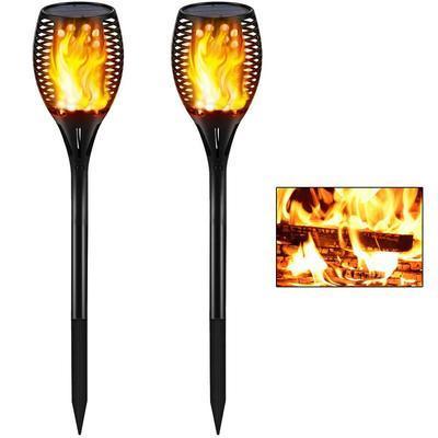 Outside Decorative Waterproof Garden Solar LED Lamp Flickering Flame Dancing Tiki Torches Lights Lantern for Landscape Yard