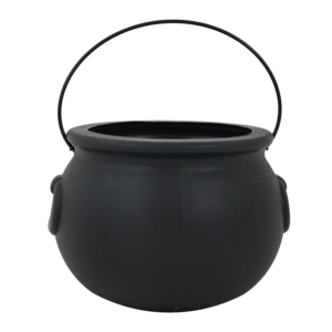 Black  Witch Cauldron Plastic Pot Candy Pail Holder Kettles holiday home